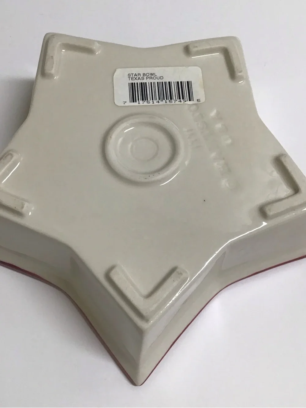 Hartstone Pottery Star Bowl Texas Proud Serving Dish July 4th Vintage 1991 NWT - Picture 4 of 12